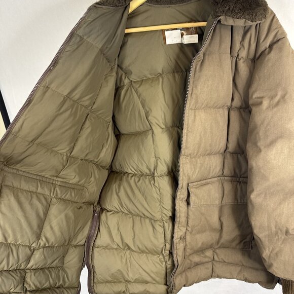 Vintage Walls Down Western Wear Brown Puffer Jacket Faux Fur Collar XL - Picture 5 of 8